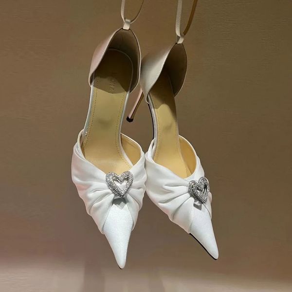 

heels love sandal mach satin bow pumps crystal embellished rhinestone evening shoes stiletto 10cm heels sandals women heeled luxury designer, Black