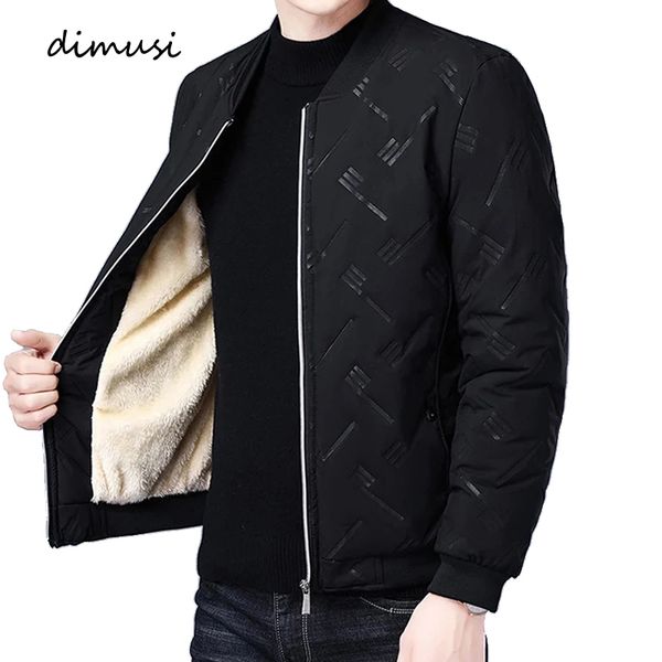 

men's jackets dimusi winter bomber jacket men casual baseball collar thicken fleece warm jacket slim fit streetwear fashion men brand c, Black;brown