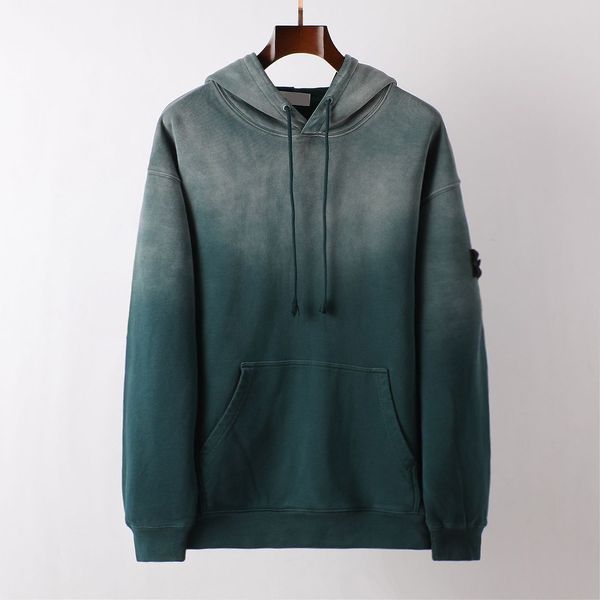 

hoodies & sweatshirts spring autumn high-end stone gradient three color mens casual comfortable classic badge hoody hoodie island men brand, Black