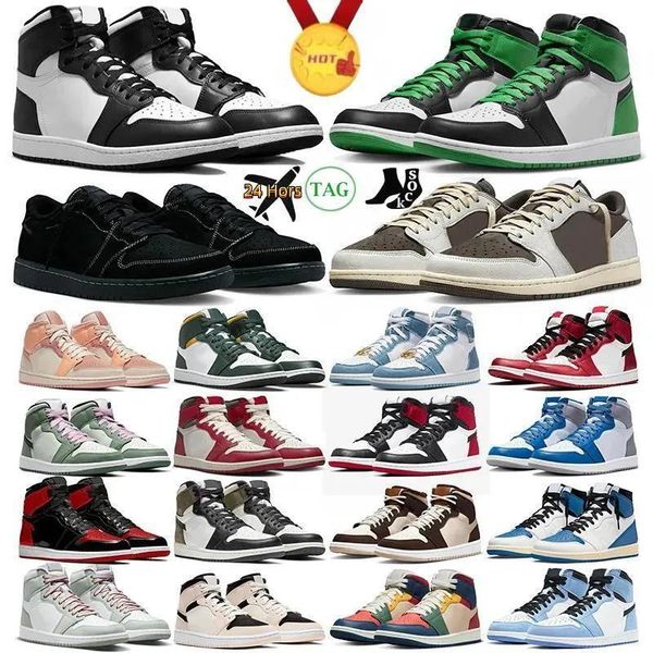 

hight jumpman 1 1s basketball shoes men women black white heritage bred patent university blue hype royal dark mocha shadow mens trainer spo