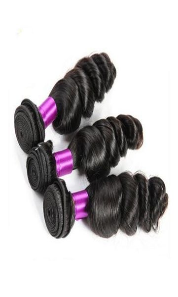 

10a virgin hair brazilian loose wave unprocessed brazilian human hair bundle extension brazilian loose wave extensions1959465, Black