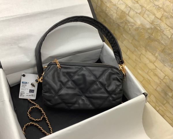 

bowling bag women's chain bag fashion crossbody bag luxury brand designer one shoulder bag cowhide material quality