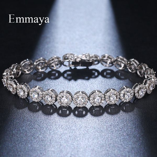 

charm bracelets emmaya season arrival jewelry three colors choice round shape cubic zircon exquisite bracelet for female in party 230325, Golden;silver