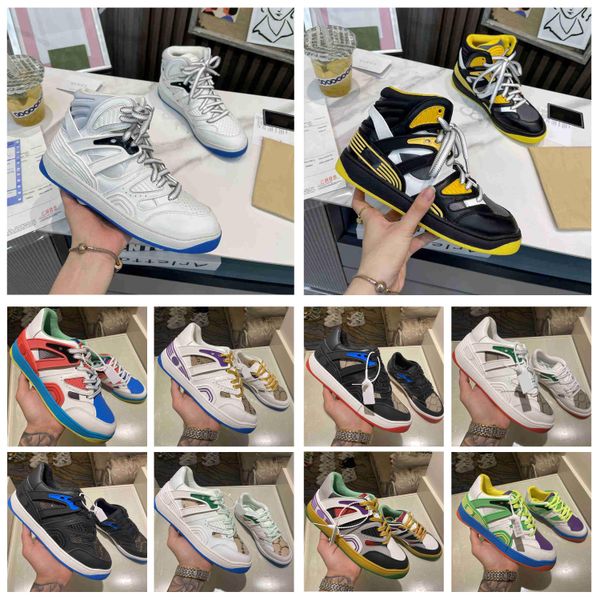 

designer women men basket high-basketball shoes sneakers contrast color ankle mesh thickening sport shoe fashion comfortable quality trainer, Black