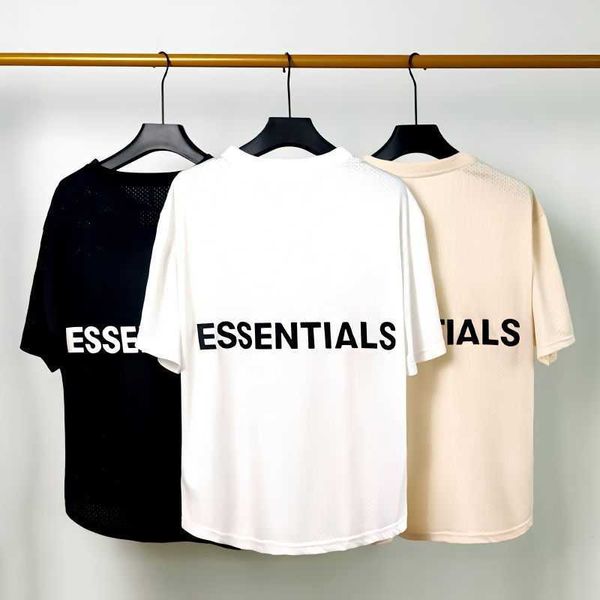 

fog t shirt mens essentialls designer tees ess women tshirts fg mesh short sleeve tee solid color high base trend, White;black