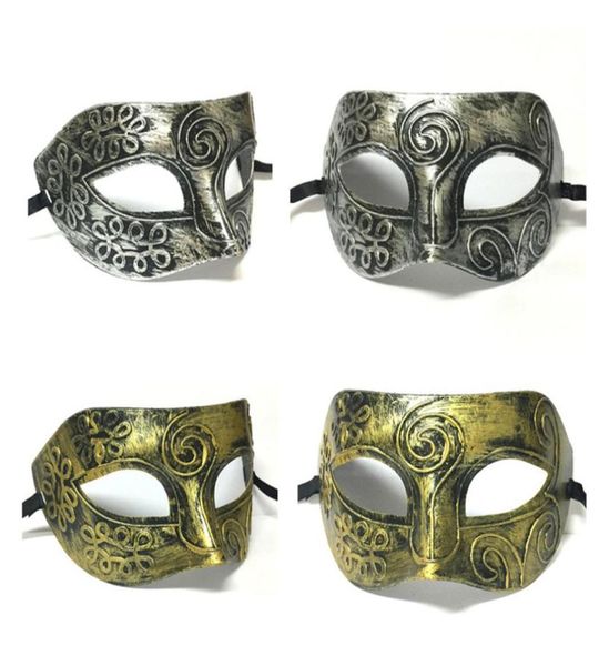 

gold and silver retro venetian masks roman gladiator halloween party mask man woman children mardi gras masquerade mask1316270