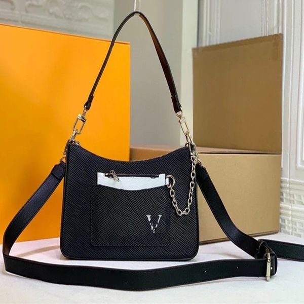 

designer bag marelle nm bag totes adjustable straps single shoulder handbags with solid bags cross body bag m59486 denim leather open pocket