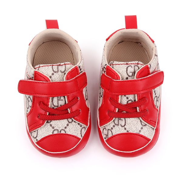 

0-18m red baby first walker girl soft lovely comfortable sole cotton crib shoes boy casual sneaker sport shoes toddler patchwork shoes newbo