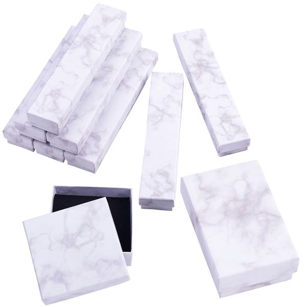 

jewelry boxes paper cardboard jewelry boxes storage display carrying box for necklaces bracelets earrings packaing 18pcs/24pcs 230324, Black;white