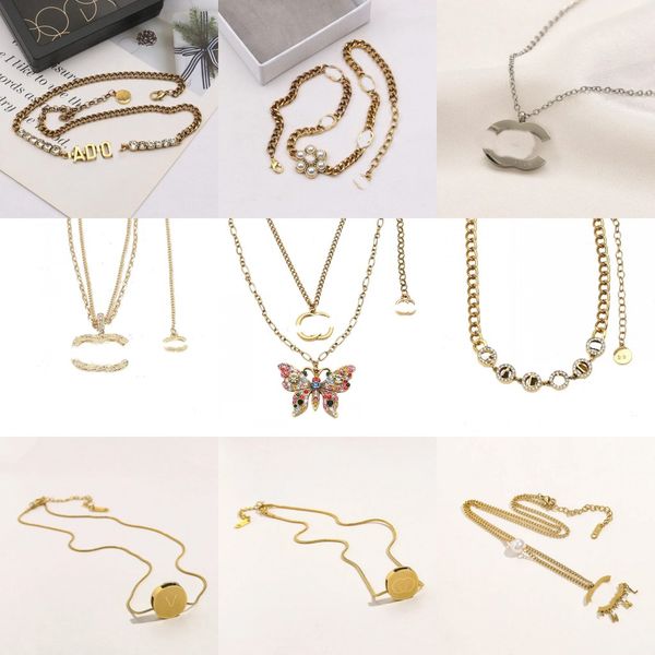 

design pendant necklace 18k gold plated stainless steel necklaces choker chain letter pendant fashion womens jewelry accessories decorate, Silver