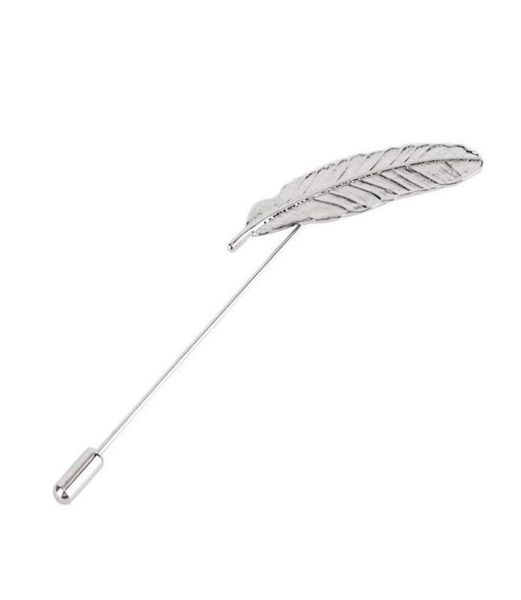 

pins brooches pins brooches mens suits shirt cor brooch vintage feather leaf lapel pin metal gold color geometric plant badge fash6146012, Gray
