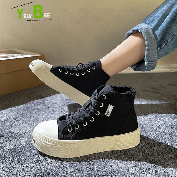 

dress shoes canva sneakers casual flats sport running femme brand walking vulcanized spring platform student 230325, Black