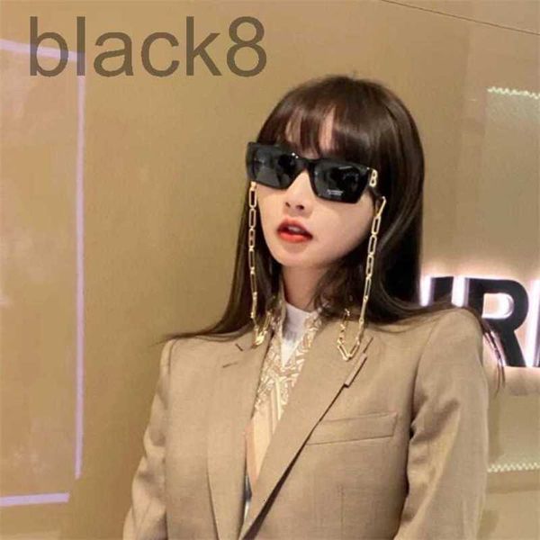 

sunglasses designer fashion versatile chain tidal druh, White;black