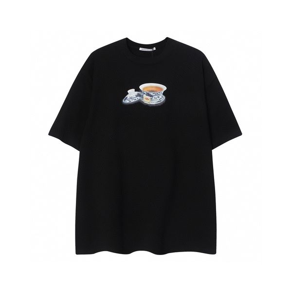 

men's plus tees & polos round neck embroidered and printed polar style summer wear with street pure cotton 11ref, Black;brown