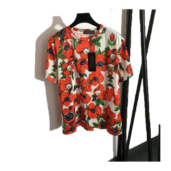 

22ss designer letter printed t shirt tee fashion high street short sleeves summer casual t-shirt men women crew neck tees asian size s-l, White