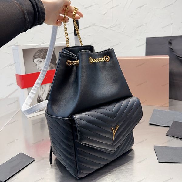 

luxury designer backpack book bag pu leather backpack bags womens double chain backpacks fashion casual women small shoulder back pack style