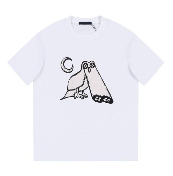 

european station summer tide brand ins super retro cartoon rabbit print trend cotton short sleeve t-shirt men's and women's clothe, White;black