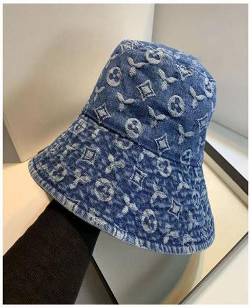 

cowboy bucket hat casual luxury caps women mens designer hats for street casquette denim print fitted cap men beanie d210917548796, Blue;gray