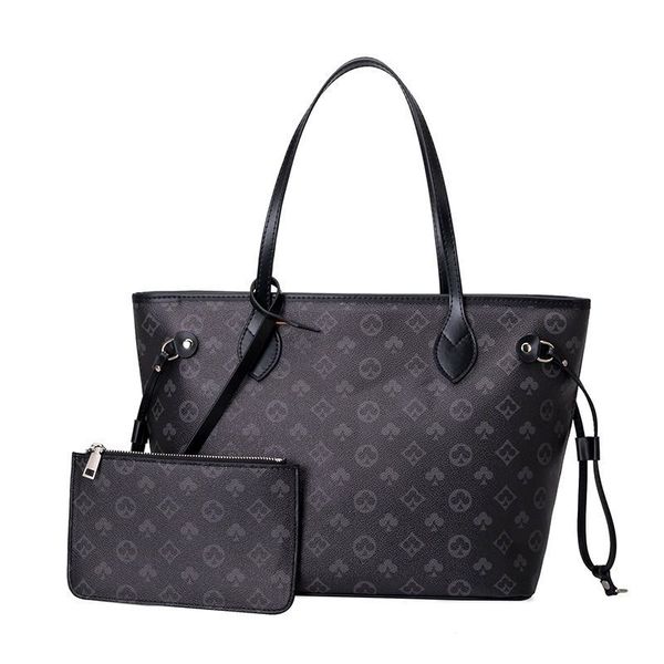 

2pcs/set high qulity classic luxurys bags womens handbags flower ladies composite tote pu leather shoulder bag shopping bags 666
