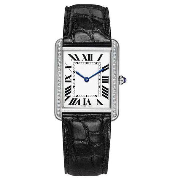 

couple watch fashion women/mens watches quartz movement sier watch lady square tank stainless steel case fastrack watches for men, Slivery;golden