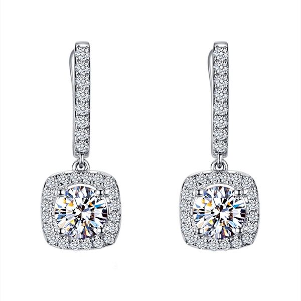 

u shaped hoop fine jewelry zircon diamond earrings cz stone women fashion vintage, Golden;silver