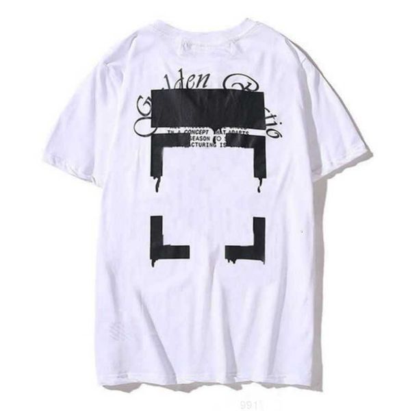 

men's fashion designer offs t shirts luxury cotton loose t-shirts casual summer short sleeves oil painting black back print arrow women, White;black
