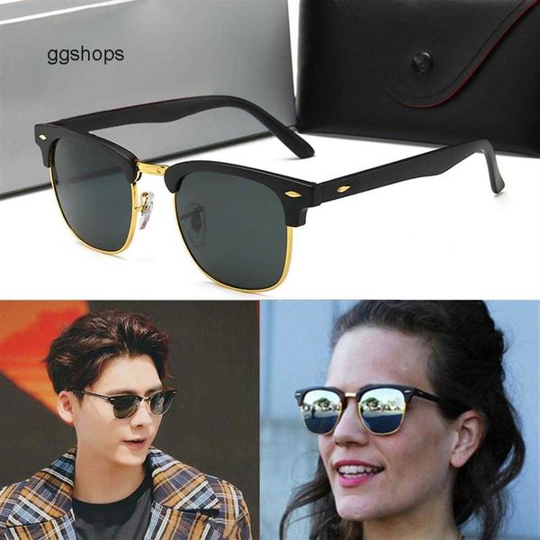 

fashion trend half-frame men women ray sunglasses retro driving uv400 sun glasses pc alloy luxury bans designers brand metal fra262r, White;black
