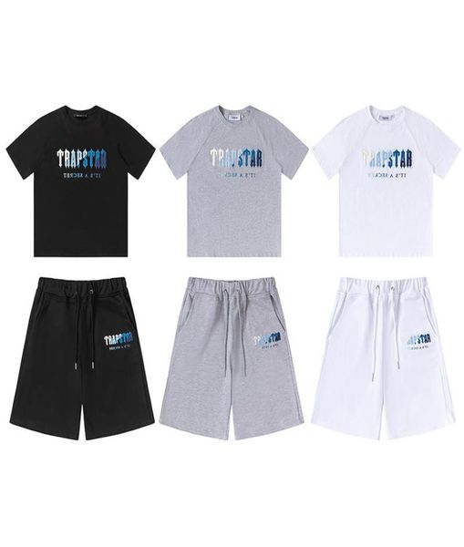 

men's t-shirts mens tshirts clothing trapstar t shirt set embroidered chenille decoded chort ice flavours and womens shorts cotton mate, White;black
