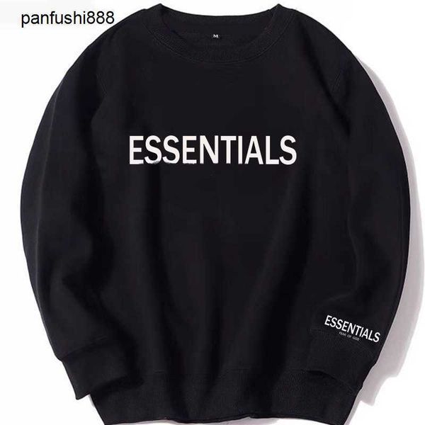 

casual hoodies fear god fos essen new double line garden neck pluffered sweatshirt fashion label letter soup print fo, Black