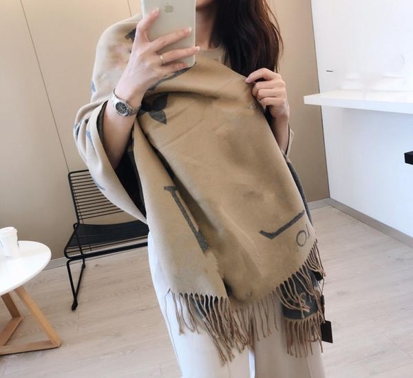 

design scarf fashion universal women winter warm logo design cashmere scarfs solid color print shawl6644722, Blue;gray