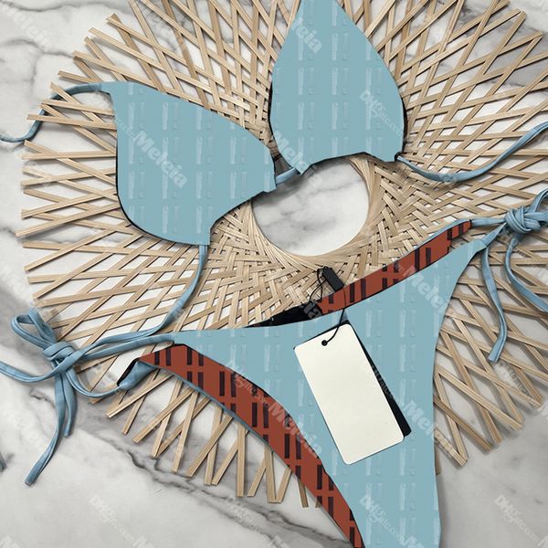 

womens letter swimwear underwear set luxury printed ladies bikini swimsuit summer beach bathing suit for women, Black