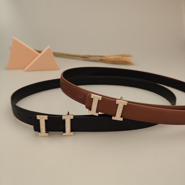 

2023 new fashion classic womens designers belts female casual letter buckle belt wholesale 2.5cm width with box, Black;brown
