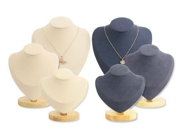 

jewelry pouches bags 918f mannequin necklace display stand holder showcase for jewellry window7203996, Pink;blue