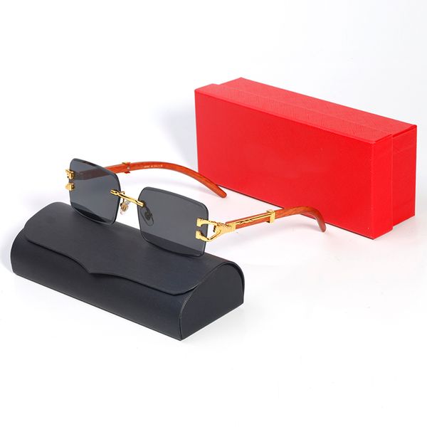 

funky sunglasses designer woman men sunglass square rimless carti buffalo horn glasses fashion eyewear accessorie ornamental wood adumbral a, White;black