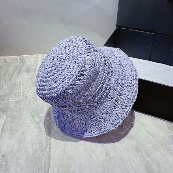 

2023 women mens hats handwoven straw hat designers women casual fashion fisherman hats letter embroidery sun visor hat hollow out d2303251s, Blue;gray