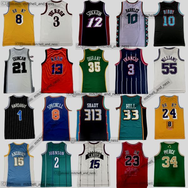 

mitchell and ness basketball jersey nash barkley duncan robinson webber williams rodman payton durant kemp mcgrady carter garnett stockton m, Black;red