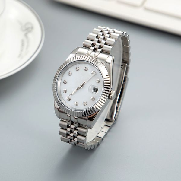 

automatic mechanical watch 36/41mm 904l mens all stainless steel watches womens 28/31 quartz super luminous sapphire waterproof montre sapph, Slivery;golden