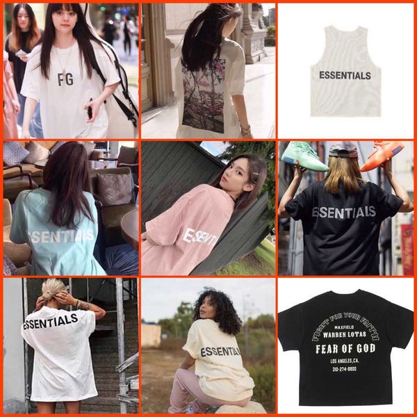 

fog t shirt mens essentialls designer tees ess women tshirts fg laser flower round neck short sleeve cotton t-shirt, White;black