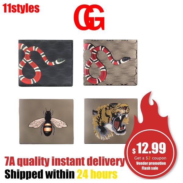 

guccig marmont key wallets card holders coin purses men womans fashion canvas leather credit card slot banknote wallet clutch passport tiger, Red;black
