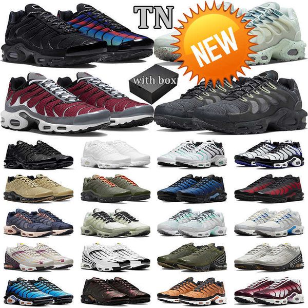 

with box 14 size 15 16 nb air og box max tn running shoes for men women airmaxs tns terrascape plus 3 triple black white laser blue unc burg