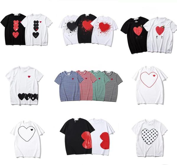 

play designer men039s t shirts heart badge brand fashion women039s short sleeve cotton polo shirt clothing3407004, White;black