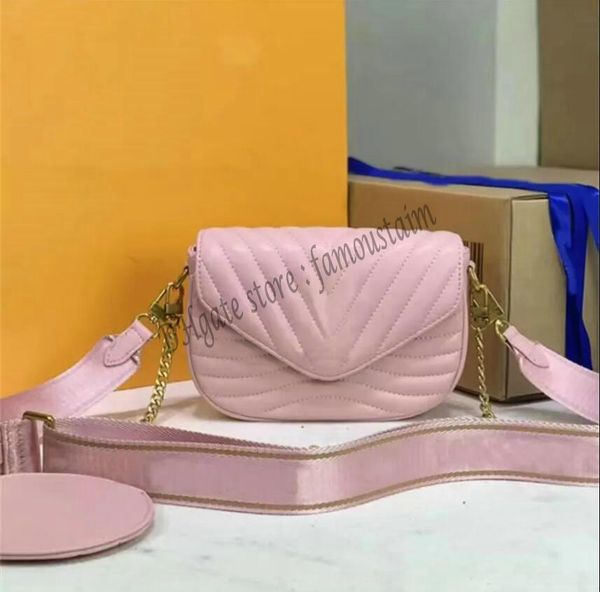 

5a new wave multi-pochette women designer crossbody bag fashion woman cross body bags quilted twin sets mini handbag chain round coin purses