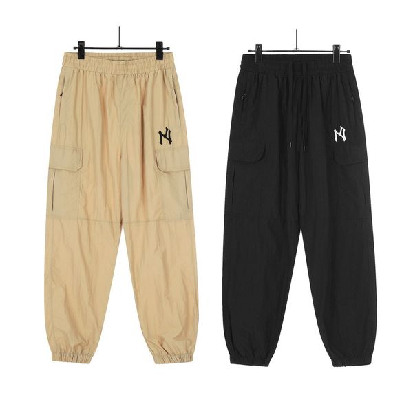 

2023 new embroidery full open breasted pants casual trousers sports sweatpants men's and women's loose ten thousand stitch embroid, Black