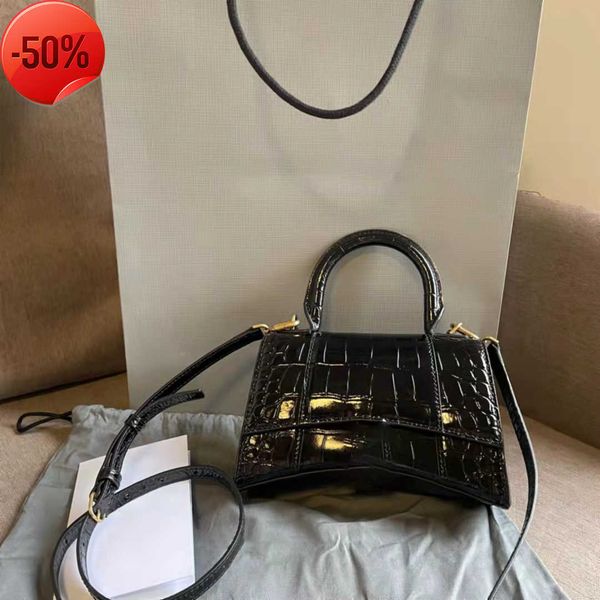 

handle hourglass tote crossbody bags women's mens luxury genuine leather designer clutch flap chain crocodile pattern with shoulder str
