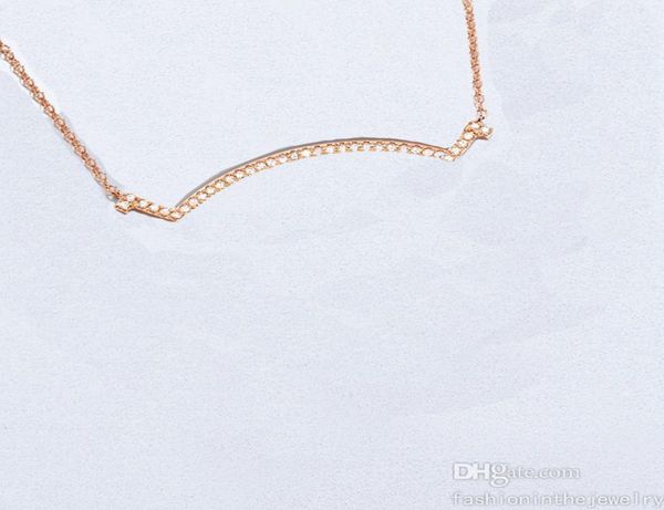 

necklace designer jewelry luxury gift diamond fashion gold platinum rose smile pendant necklaces for women s925 trendy peson8010172, Silver