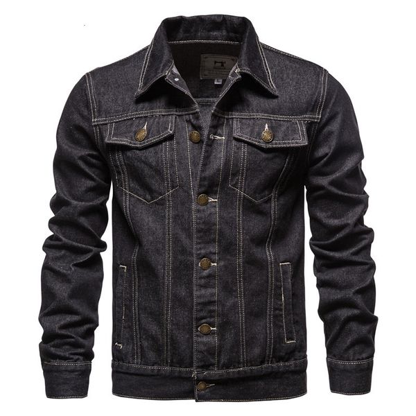 

men's jackets cotton lapel denim jacket men casual solid color streetwear jeans jacket men autumn slim fit men's jackets 230325, Black;brown