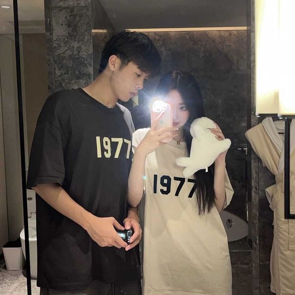 

fog t shirt mens essentialls designer tees ess women tshirts fg 1977 t-shirt letter high loose short sleeve cotton t-shirt couple trend, White;black