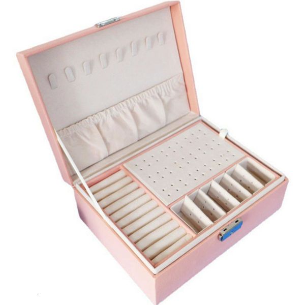 

jewelry boxes jewelry packaging box necklace ring display earrings storage casket high grade leather 230324, Black;white