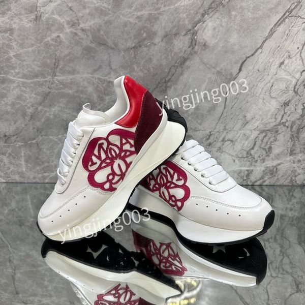 

2023 designer sneakers calfskin casual shoes shoes vintage leather all-match stylist sneaker patchwork leisure shoe lace-up, Black
