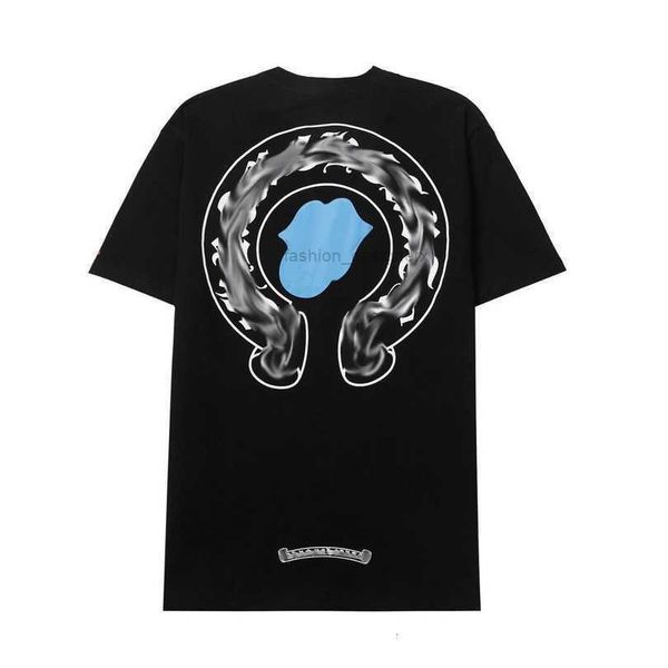 

ch luxury t-shirt men's fashion brand couple tees men women t-shirts sweatshirts sanskrit letter short sleeve horseshoe tshirt classic, White;black